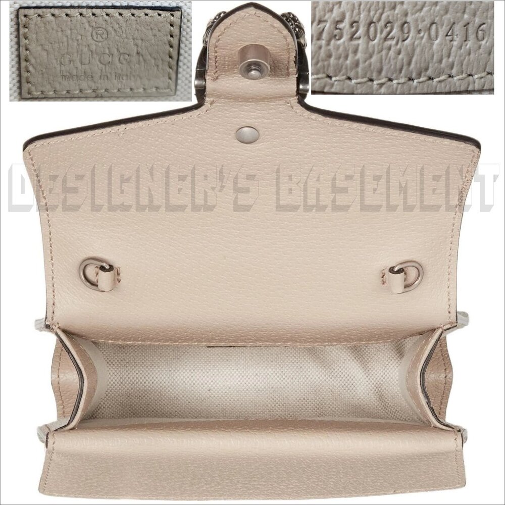 GUCCI off White Beige GG Supreme canvas Mini Dionysus Top Handle chain bag NIB🎁 - Picture 4 of 11
